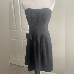 WHITE HOUSE BLACK MARKET Jacquard Strapless Flare Dress